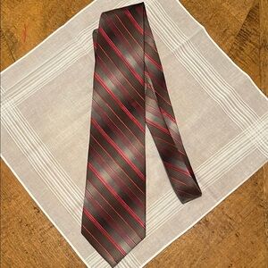 Stylish Red and Black Striped Tie